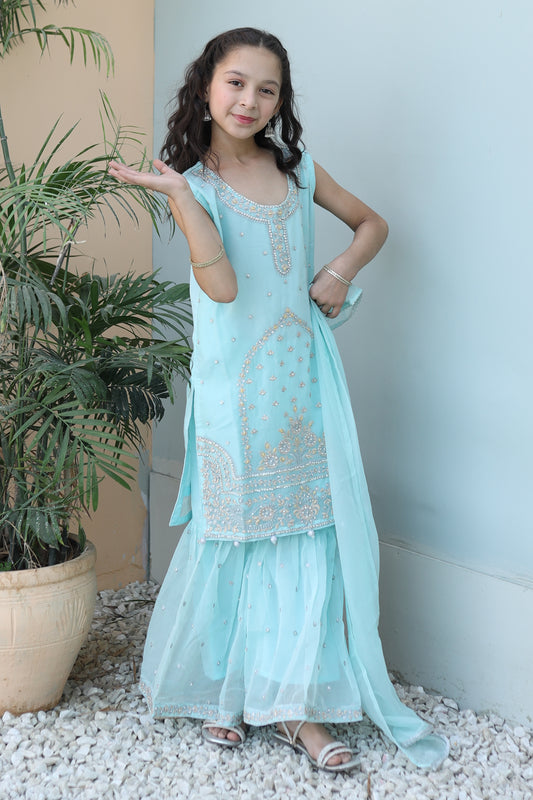 Ice Blue Gharara-KG 011