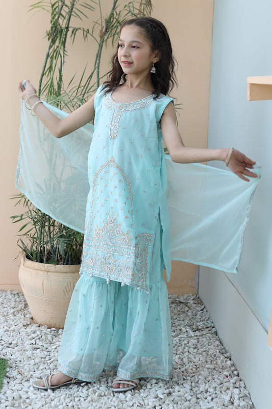 Ice Blue Gharara-KG 011