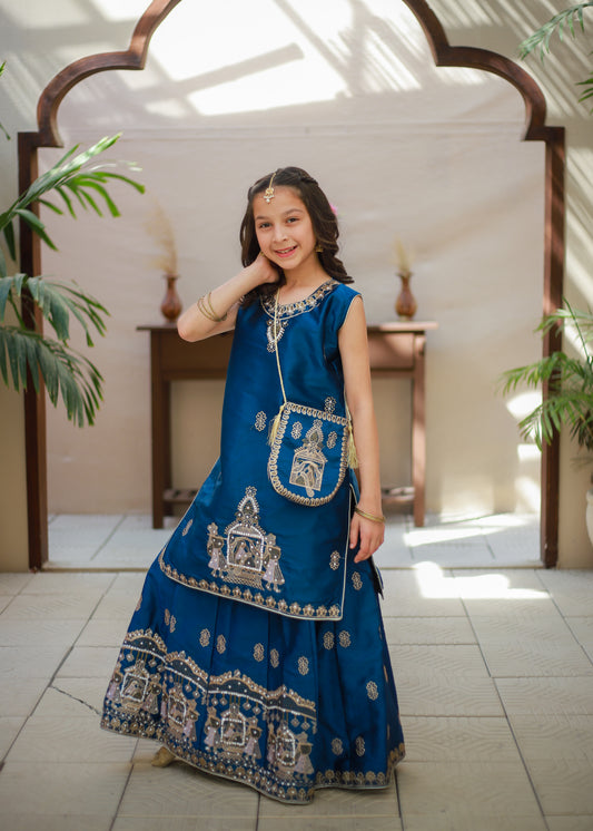 Yale Blue Leheng Choli KL 015