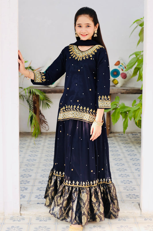 Navy Blue Lehnga-KL 012