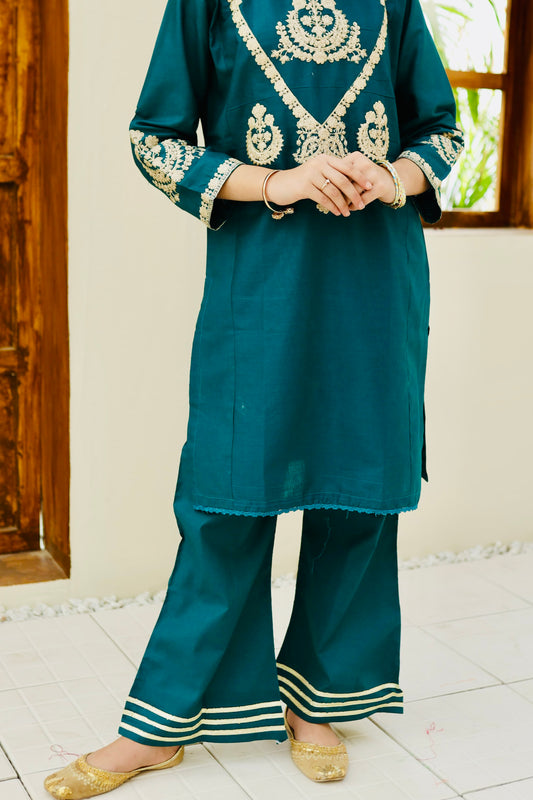 Sea Green Embroidered 2Pcs Suit KST 112