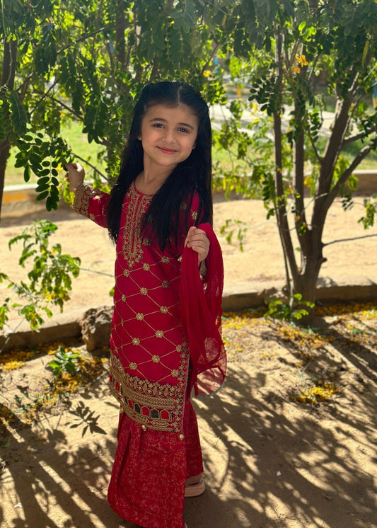 Shocking Pink Gharara-KG 017