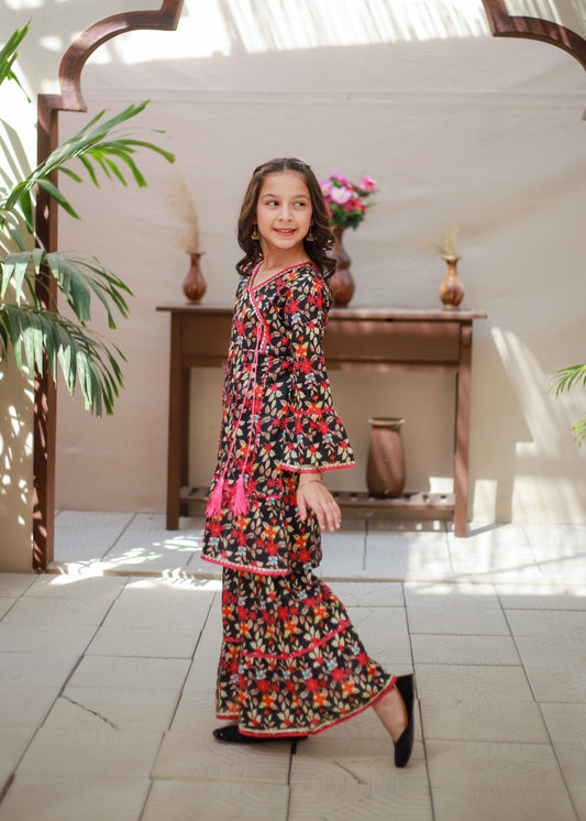 Raven Black Kurti & Gharara KST 173