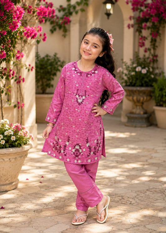 Fuchsia Pink 2 Pcs Suit KST 091