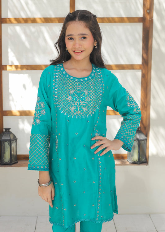 Turquoise Gharara Suit KST 139