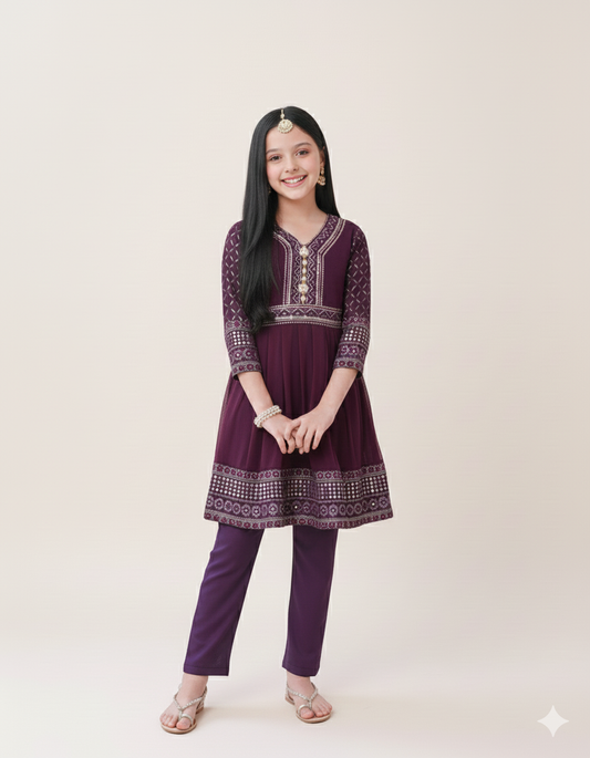 Bringle Purple Short Frok-KST 036