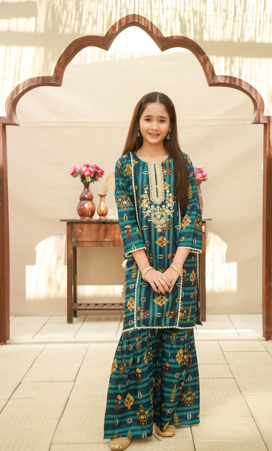 Sea Green 2pcs Gharara Set KST 151