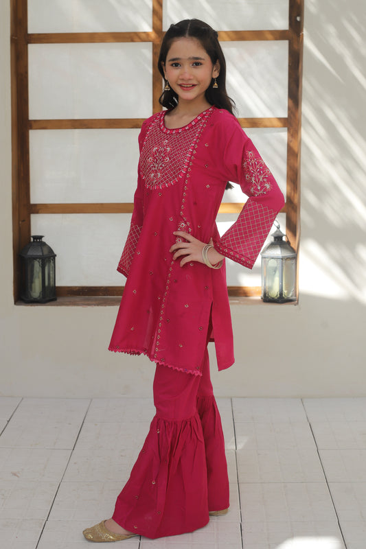 Hot Pink Gharara Suit KST 140