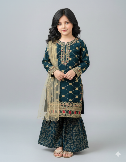 Teal Gharara-KG 018
