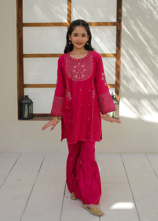 Hot Pink Gharara Suit KST 140