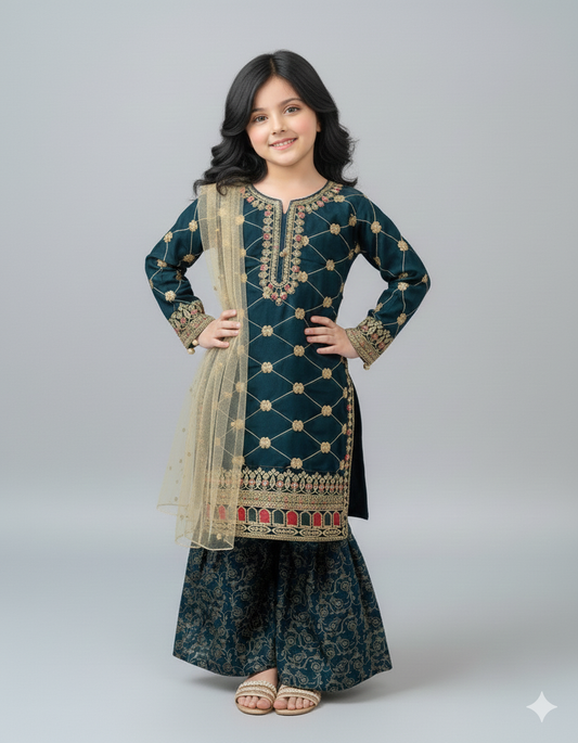 Teal Gharara-KG 018
