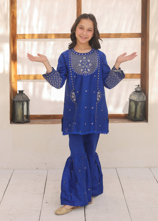 Dark Blue Gharara Suit KST 141