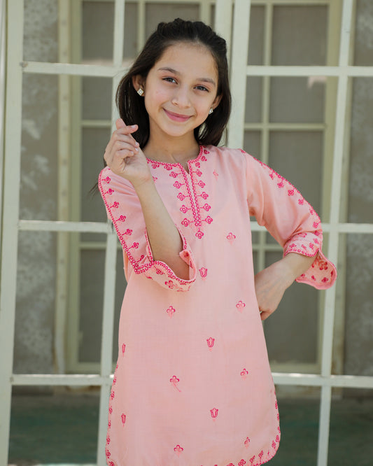 Petal Pink Kurta Set  KST 188