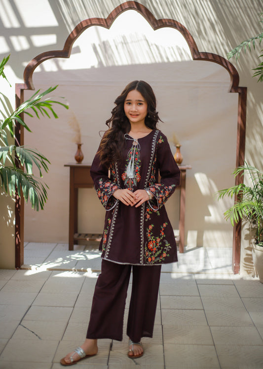Egg Plant Shirt with Gharara KST 171