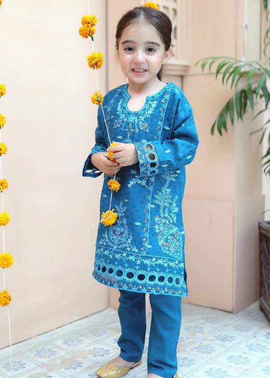 Blue Embroidered 2Pcs KST 074