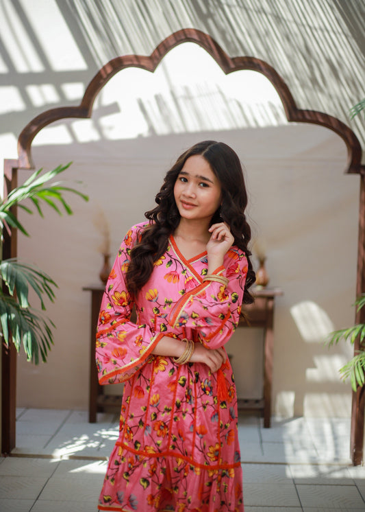 Carnation Pink Kurti & Gharara KST 174