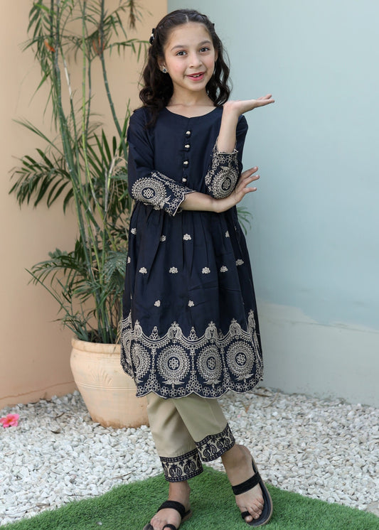 Charcoal Black Short Frock KST 093