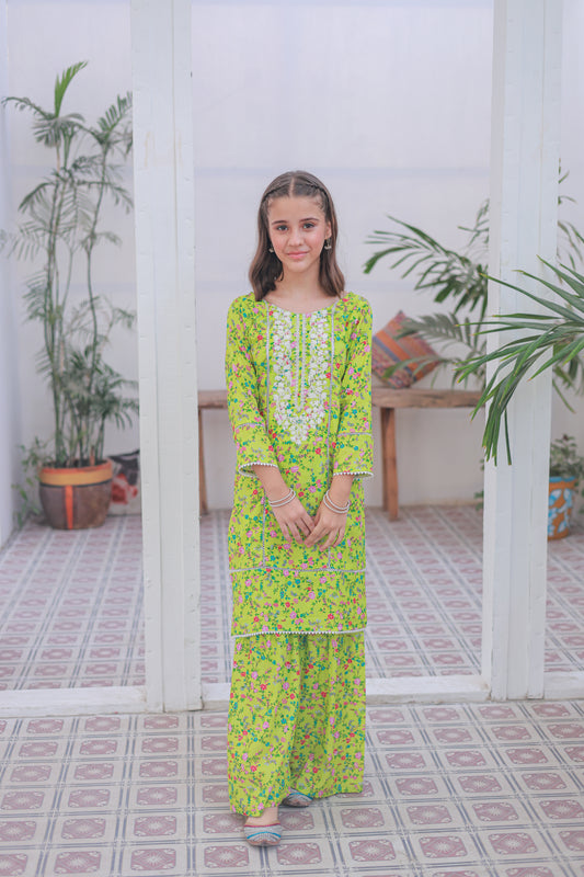 Lemon And Green Gharara -KST 008