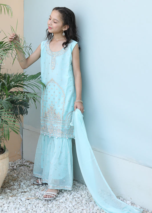 Ice Blue Gharara-KG 011