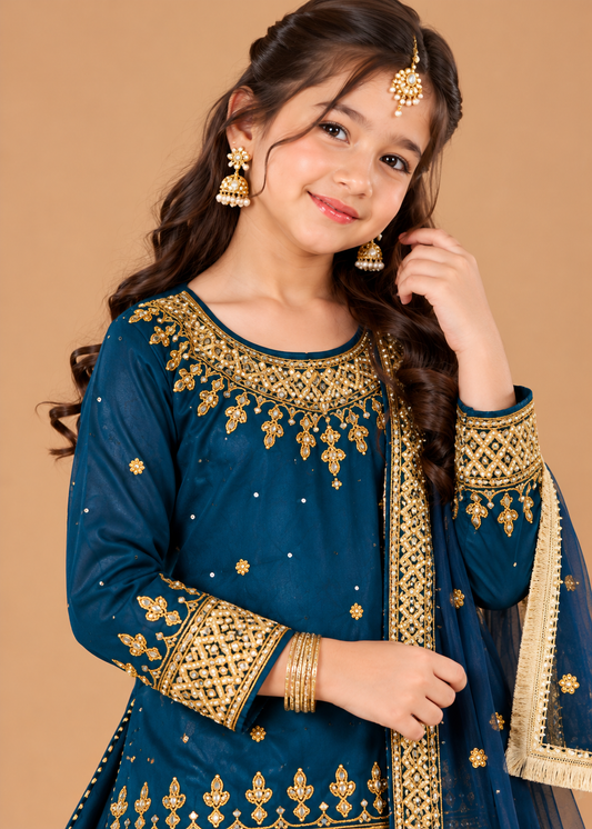 Peacock Blue Lehenga-KL 030