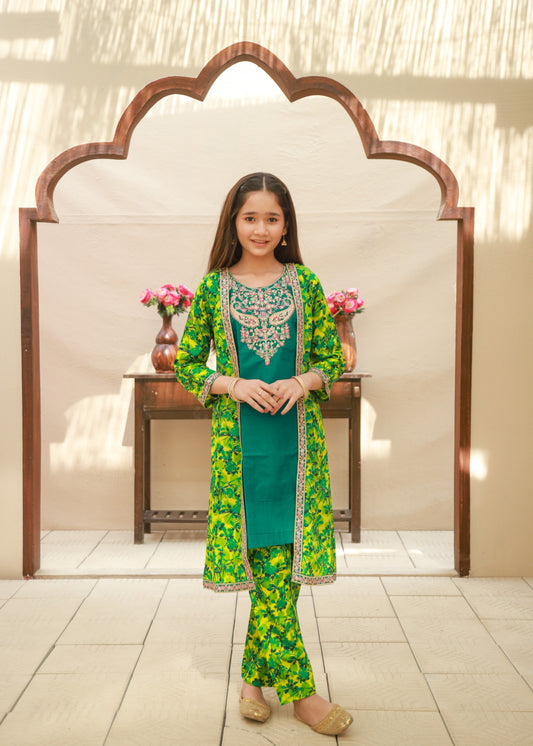 Neon Green Coat Style 2pcs KST 150