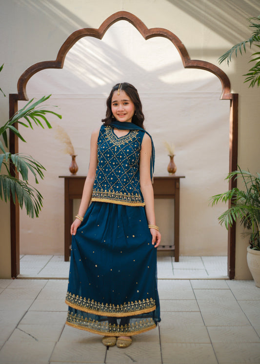 Ocean Blue Lehenga KL 021