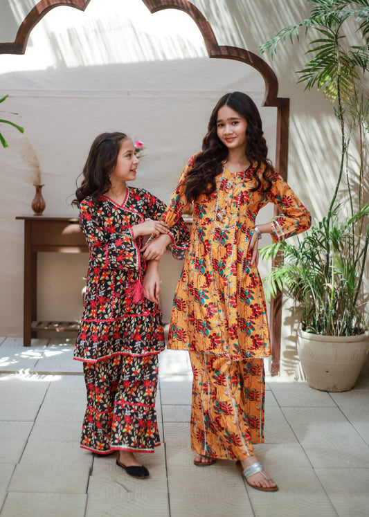 Ochre Orange Gharara Suit KST 202