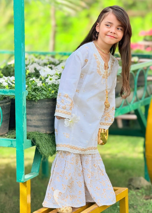 Off-White Shirt with Gharara KST 166