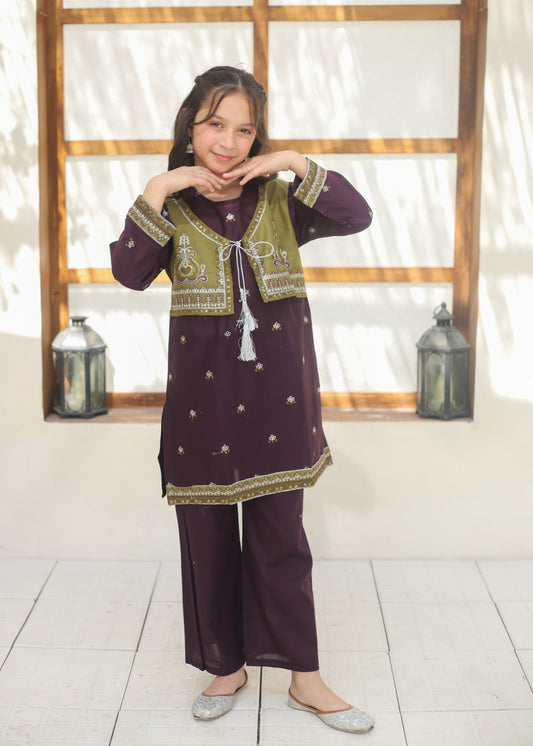 Purple Koti Style 2Pcs Suit KST 136
