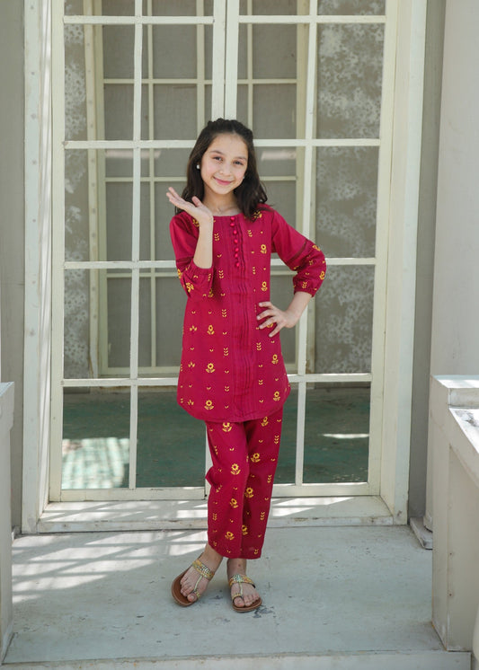 Raspberry Pink Kurta Set KST 189