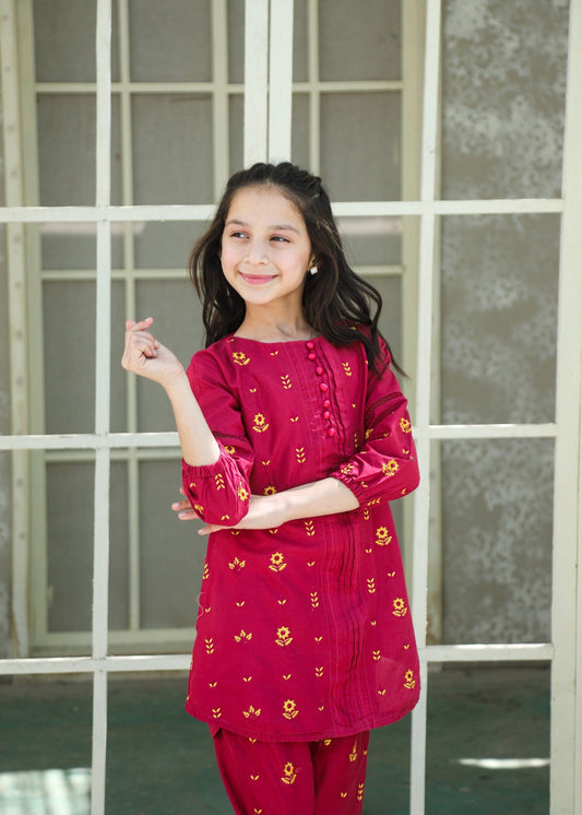 Raspberry Pink Kurta Set KST 189