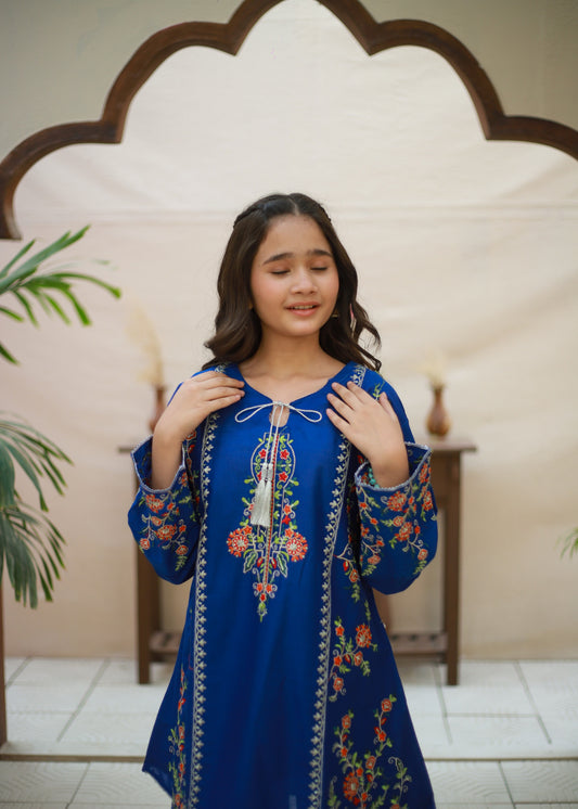 Sapphire Blue Shirt with Gharara KST 169