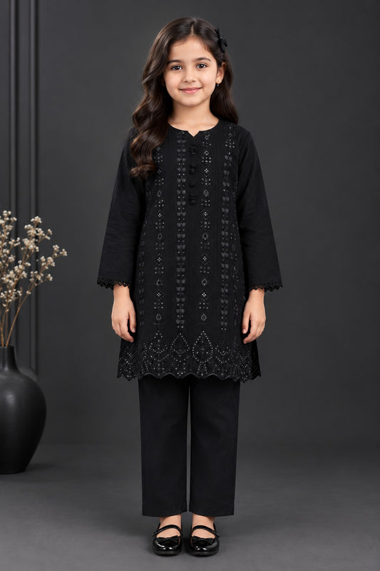 Black Embroidered 2Pcs Kurta Set KST 210