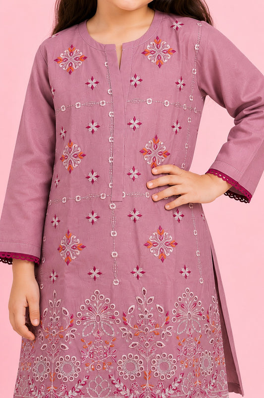 Pink Embroidered 2Pcs Kurta Set KST 222