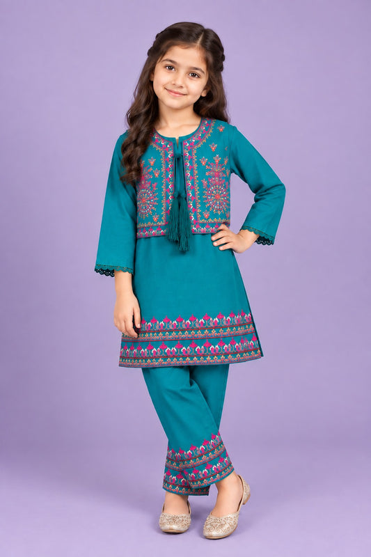 Carolina Blue Embroidered Kurta Set -  KST 232