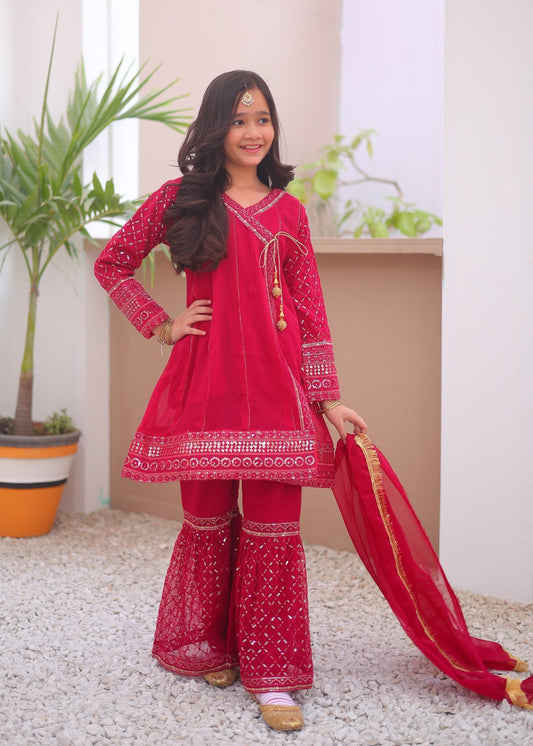 Hot Pink Angrakha Gharara-KG 002