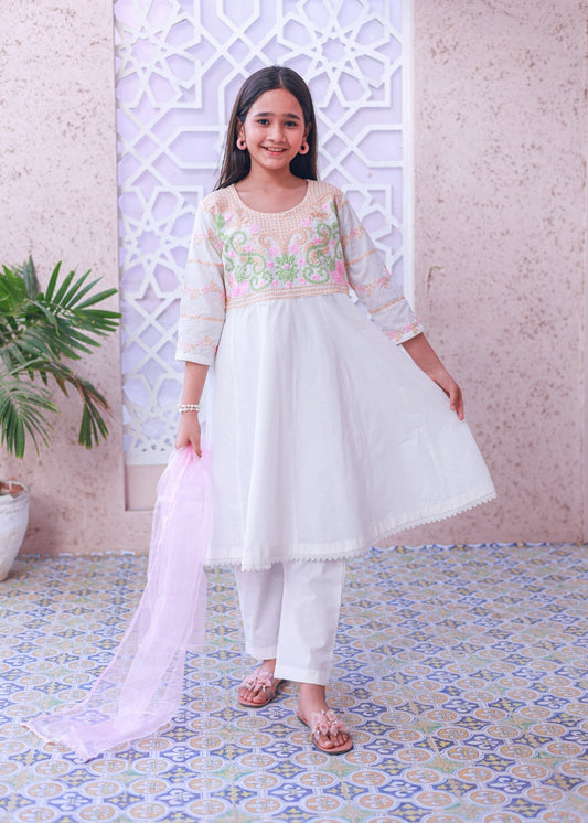 White Short Frok-KST 039