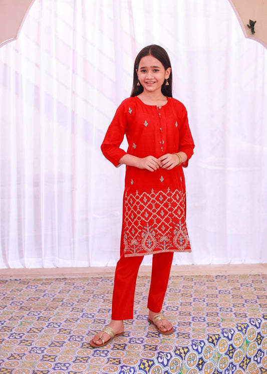 Scarlet Red 2pcs Suit-KST 035