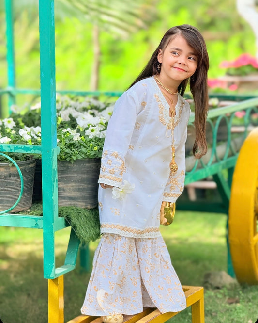 Off-White Shirt with Gharara KST 166