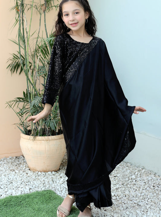 Black Sequence Saree SK 001