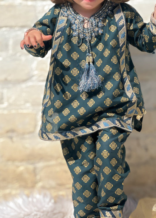 Teal Green 2Pcs Suit KST 042