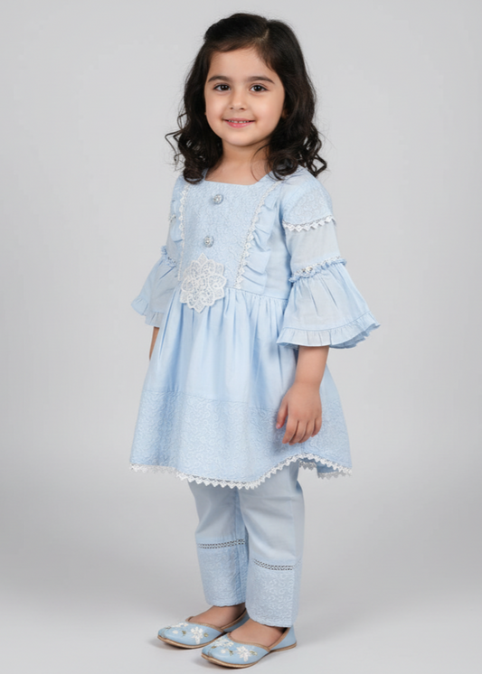 Ice Blue Short Frock KST 107