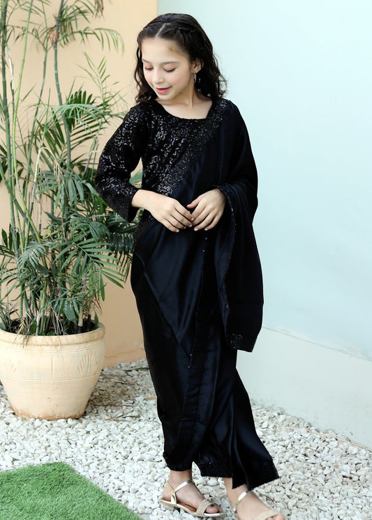 Black Sequence Saree SK 001