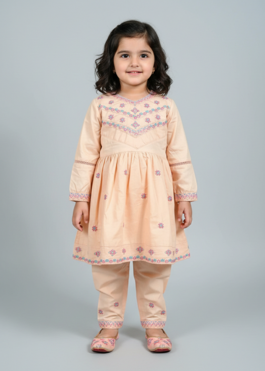 Beige Short Frock KST 105