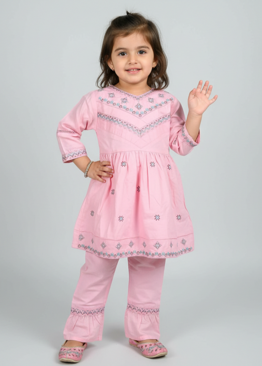 Baby Pink Short Frock KST 103