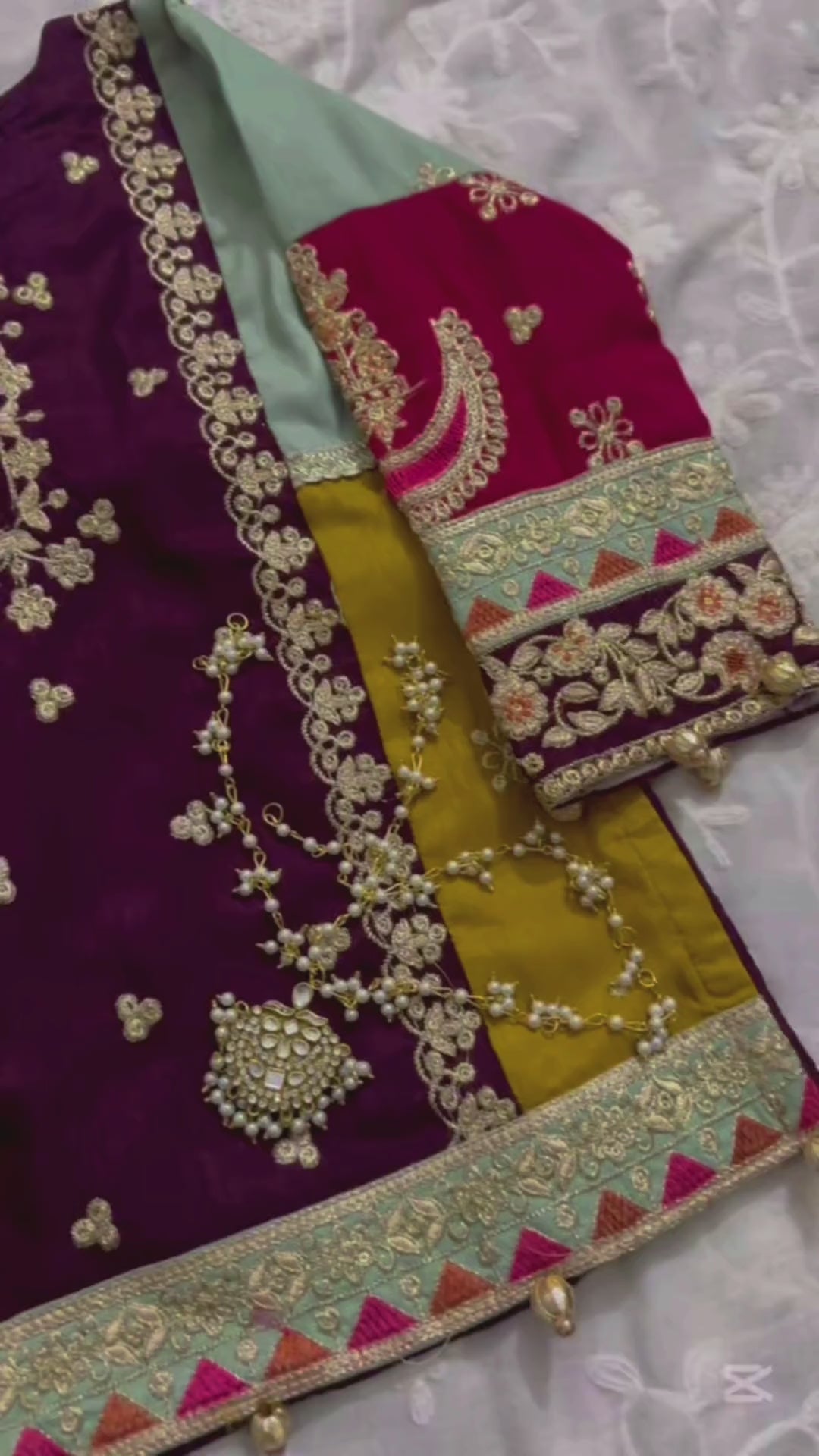 Purple Multi Colour Gharara-KG 016